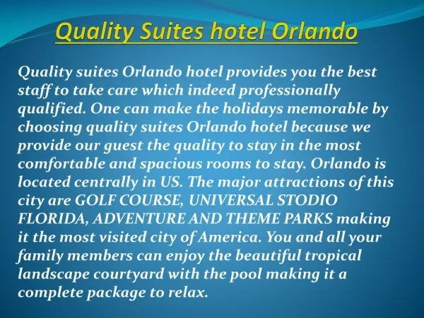 Quality Suites hotel orlando