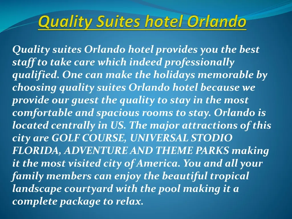 quality suites hotel orlando