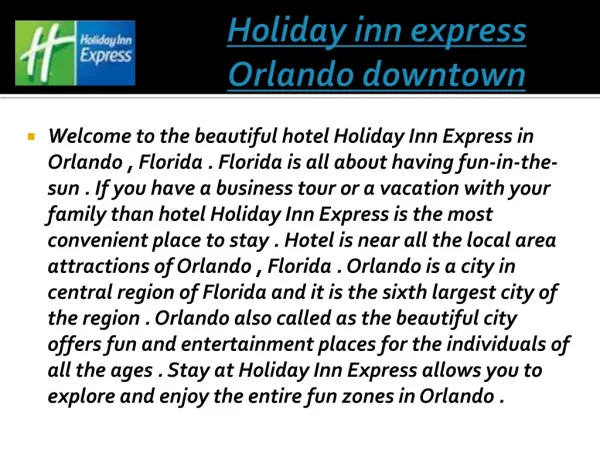 Holiday inn express orlando downtown