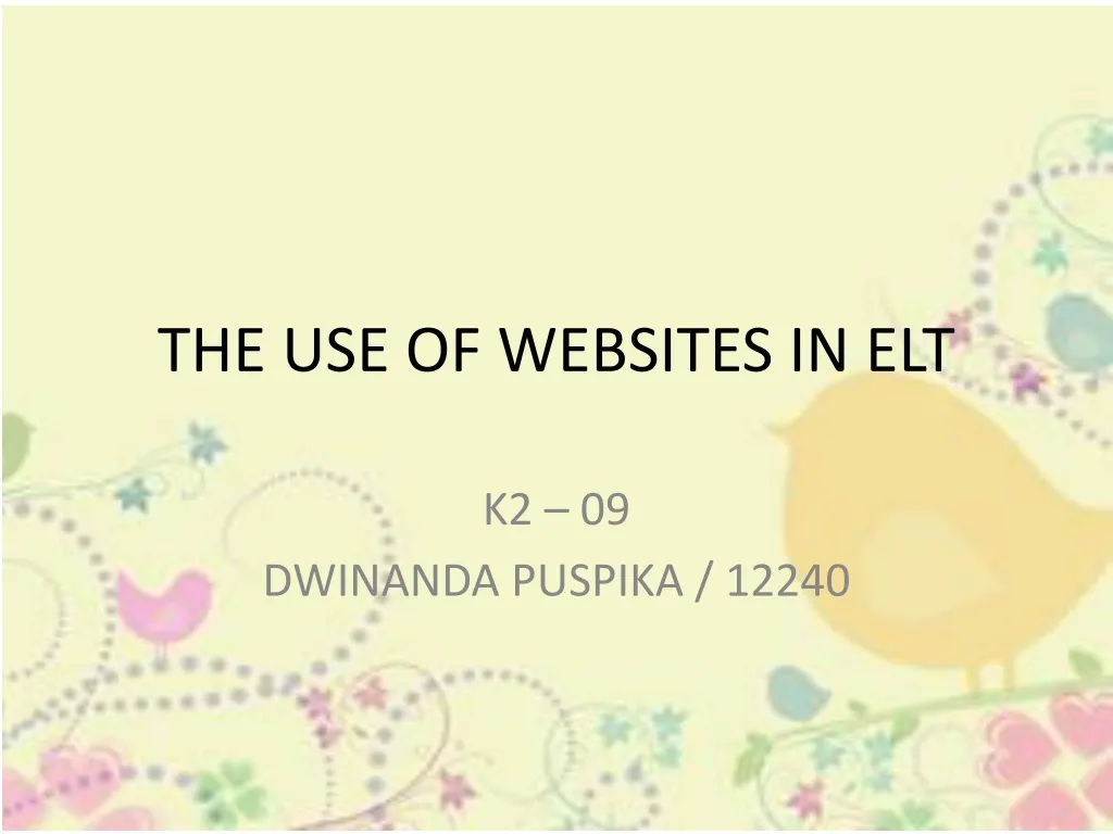 the use of websites in elt