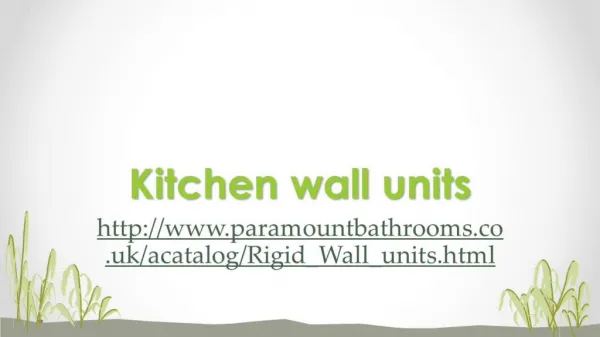Kitchen wall units