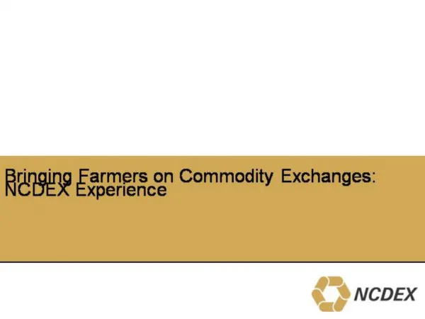 Role of commodity exchanges