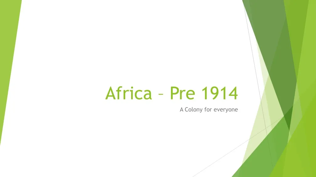 africa pre 1914