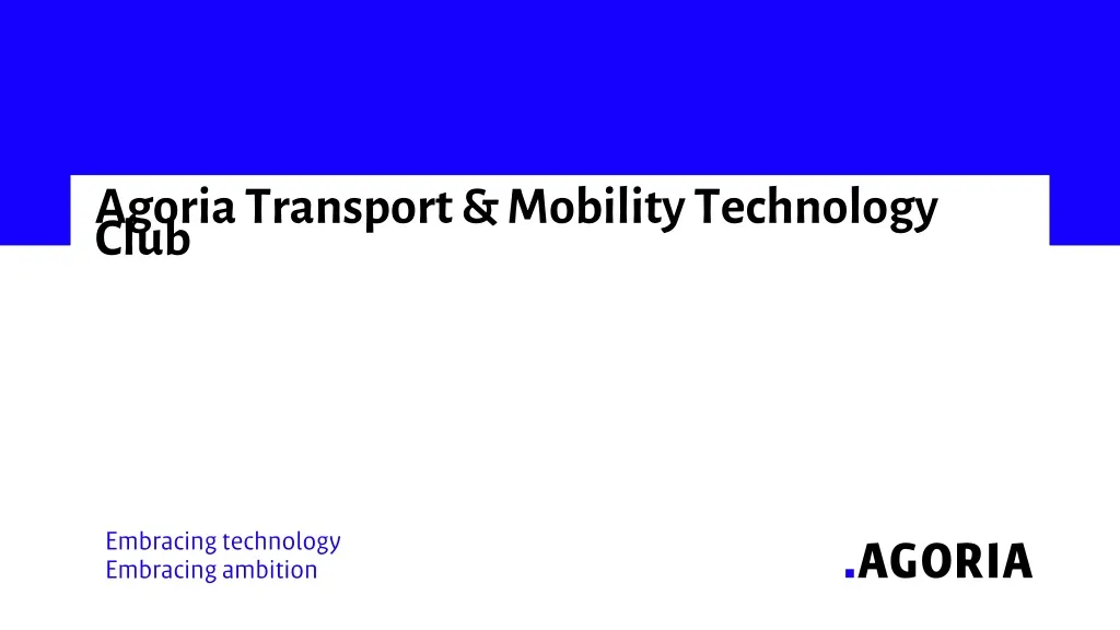 agoria transport mobility technology club