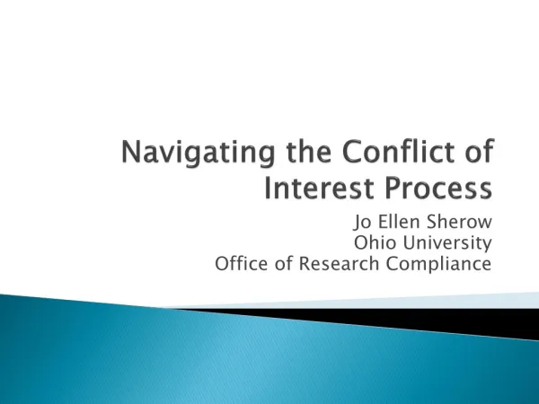 Navigating the Conflict of Interest Process