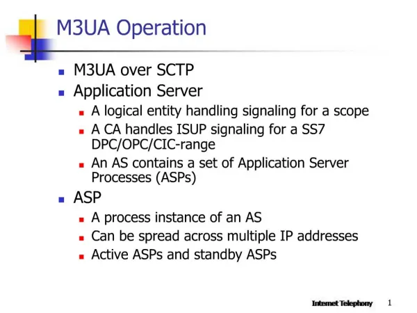 M3UA Operation