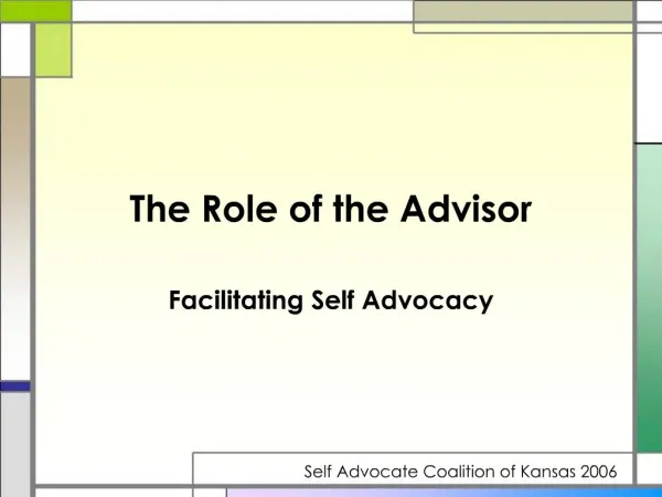 The Role of the Advisor