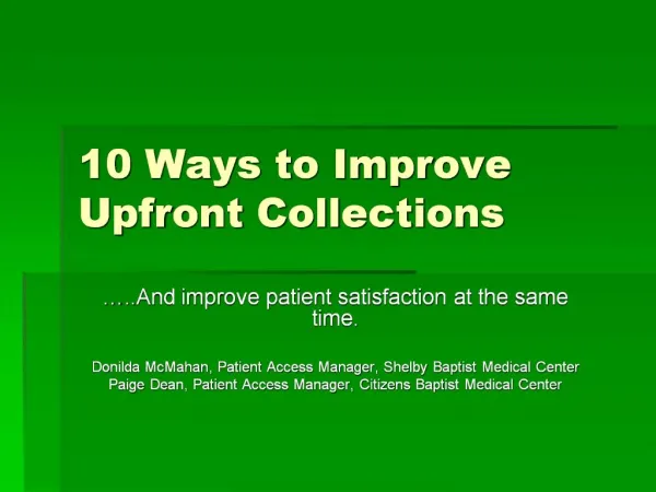 10 Ways to Improve Upfront Collections