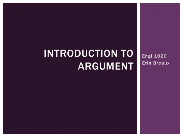 Introduction to argument