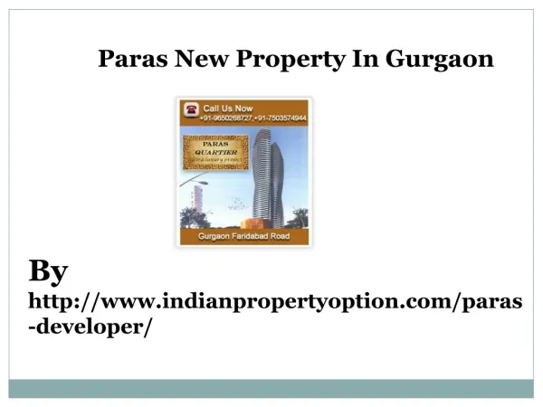 Paras New Property In Gurgaon Call 9650268727