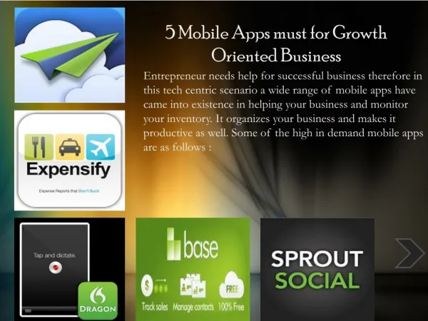 5 Mobile Apps must for Growth Oriented Business
