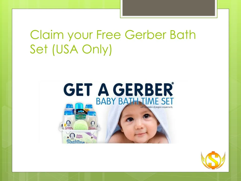 claim your free gerber bath set usa only