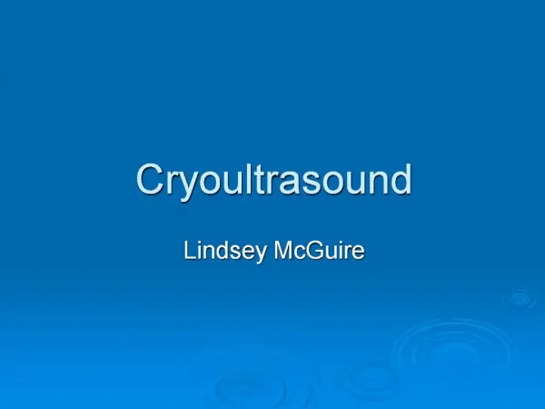 Cryoultrasound