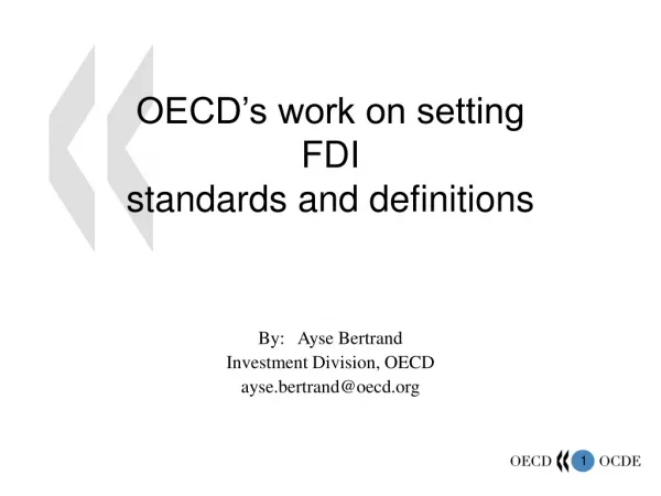 OECD’s work on setting FDI standards and definitions