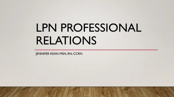 Lpn professional relations
