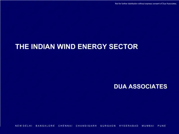 THE INDIAN WIND ENERGY SECTOR