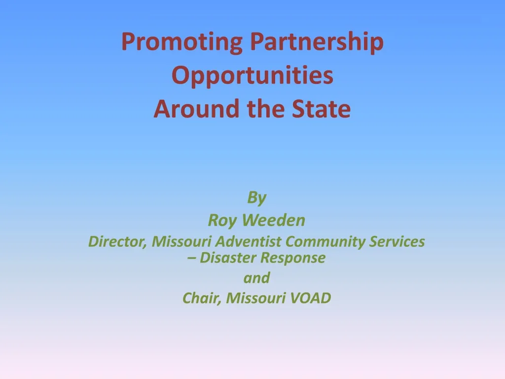 promoting partnership opportunities around the state