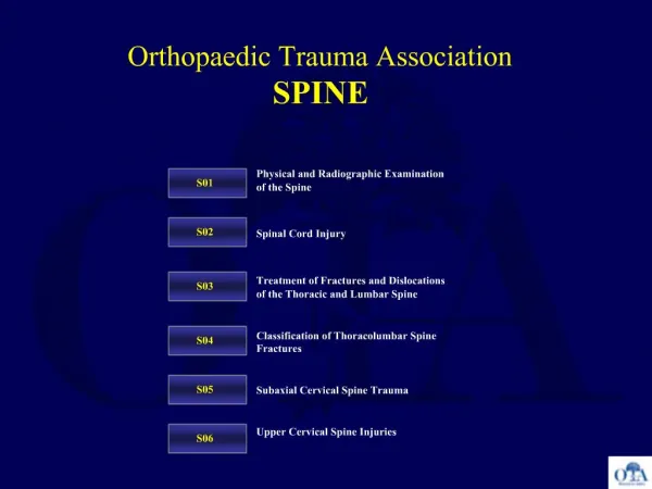 Orthopaedic Trauma Association SPINE
