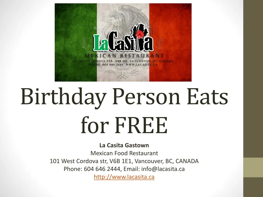 birthday person eats for free