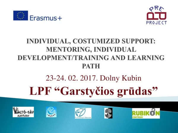 INDIVIDUAL, COSTUMIZED SUPPORT: MENTORING, INDIVIDUAL DEVELOPMENT/TRAINING AND LEARNING PATH
