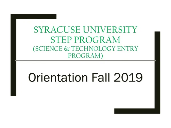Syracuse University STEP Program (Science &amp; Technology Entry Program)