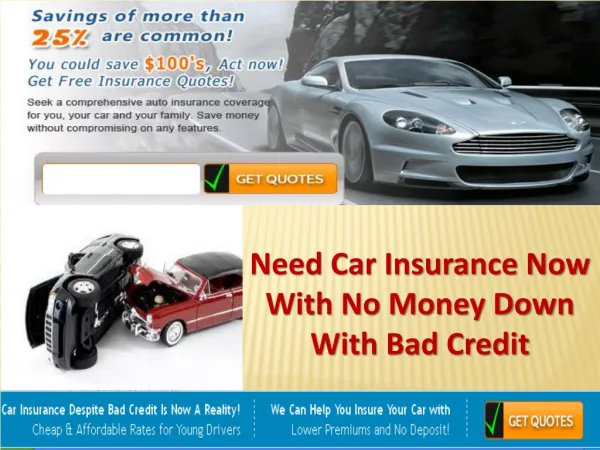 Cheap Auto Insurance With No Money Down