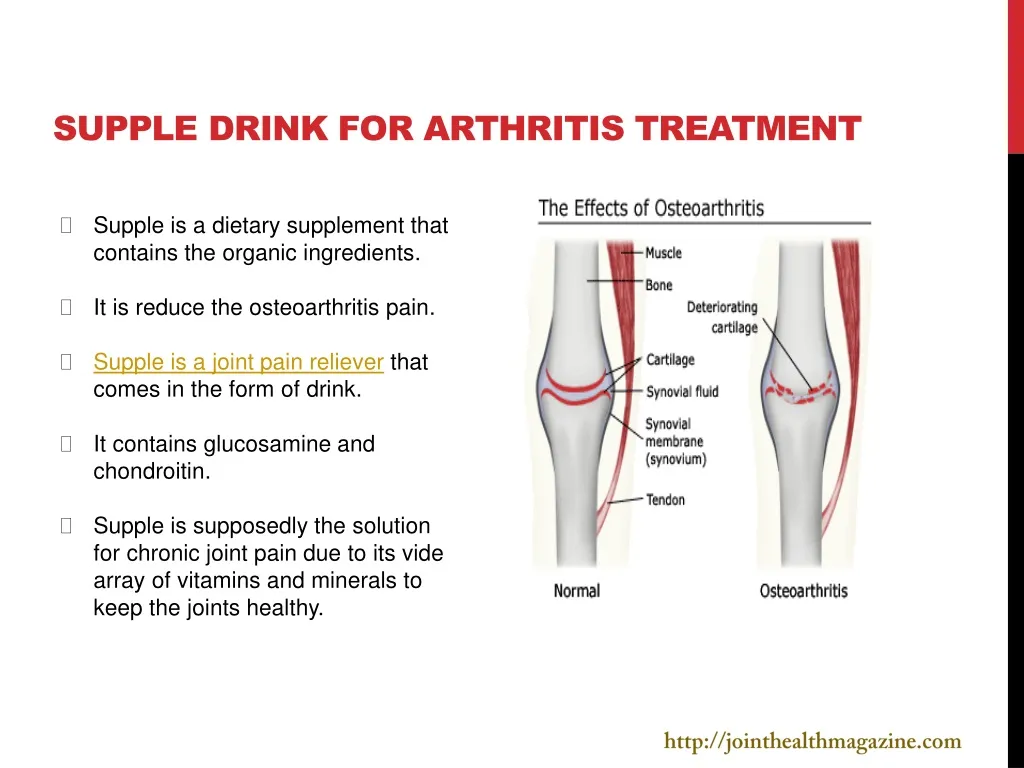 supple drink for arthritis treatment