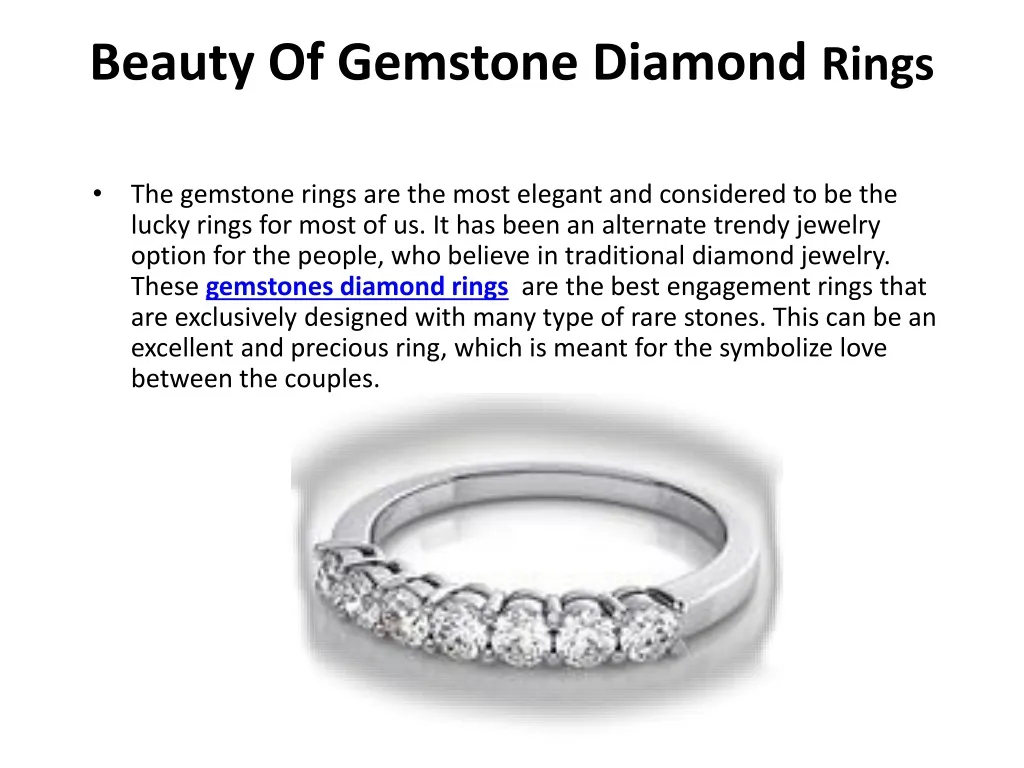 beauty of gemstone diamond rings