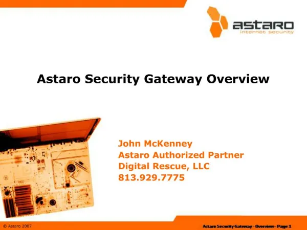 Astaro Security Gateway Overview