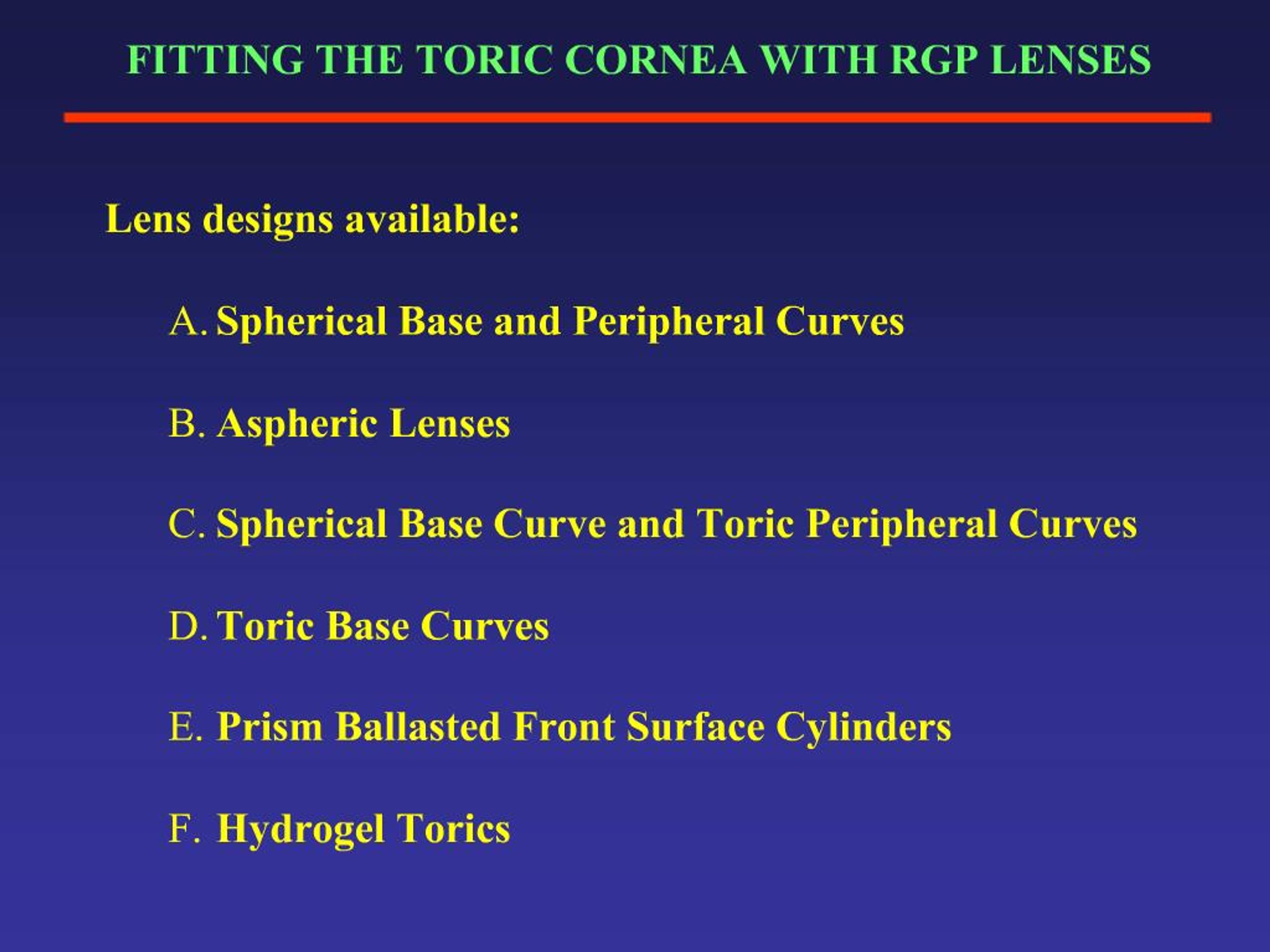 Tear Pooling Rgp PPT - Toric RGP Fitting Slide Show PowerPoint Presentation, free ...