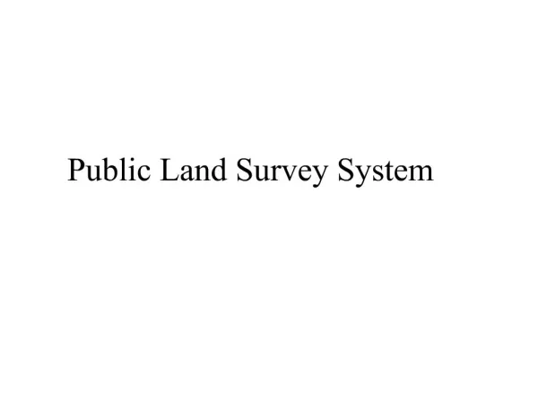 Public Land Survey System