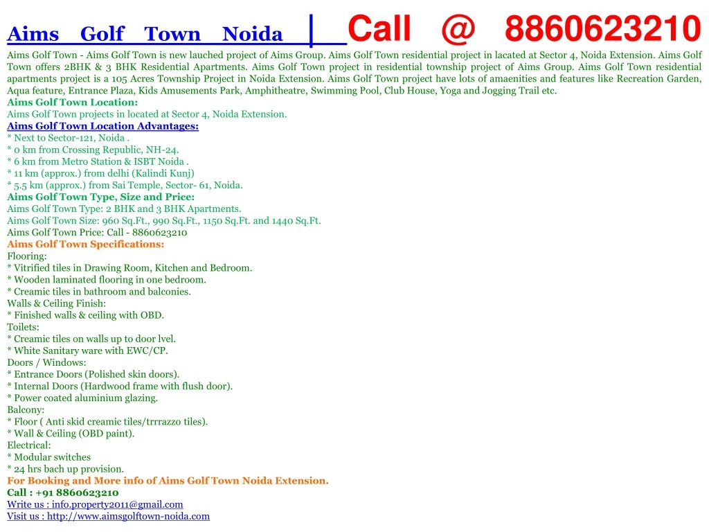 aims golf town noida call @ 8860623210 aims golf