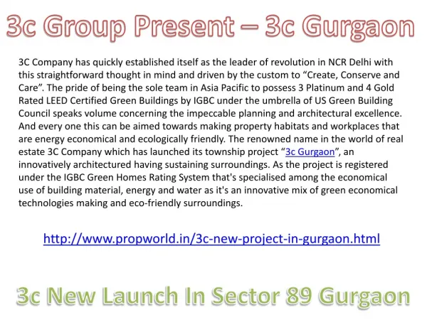 3c gurgaon 9910002540 3c new project in Gurgaon 3c new launc