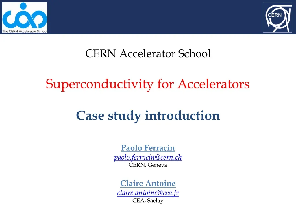 cern accelerator school superconductivity for accelerators case study introduction