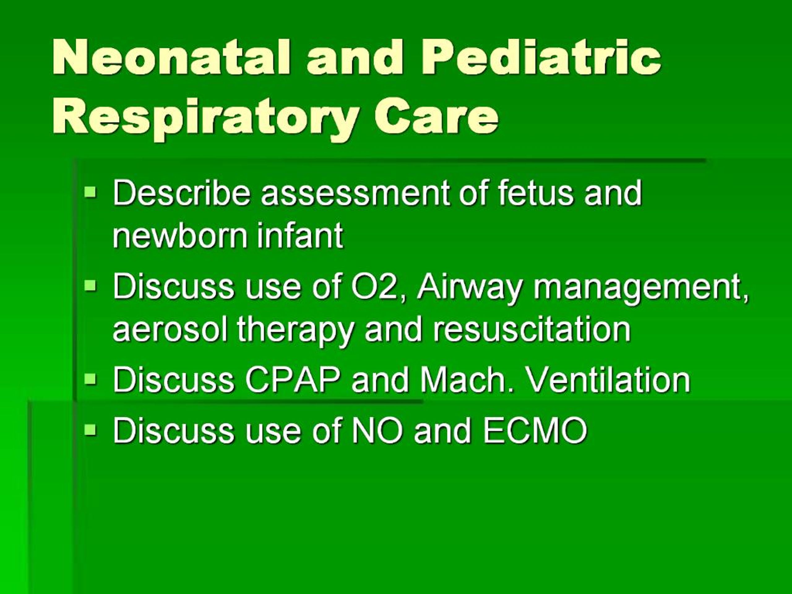PPT - Neonatal and Pediatric Respiratory Care PowerPoint Presentation ...