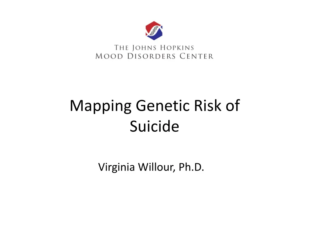 mapping genetic risk of suicide