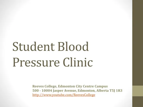 Blood Pressure Clinic Event at Reeves College