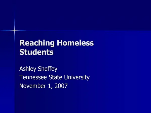 Reaching Homeless Students