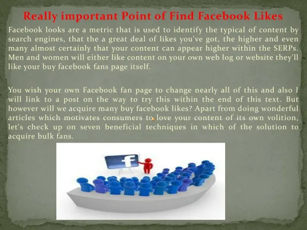 Really important Point of Find Facebook Likes