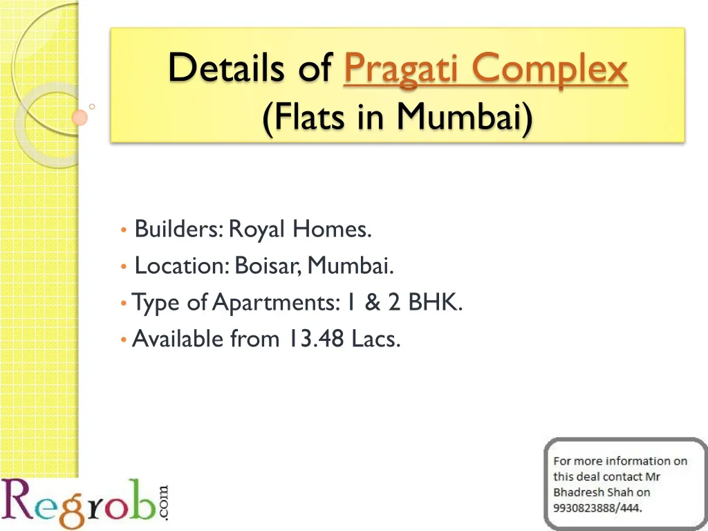 details of pragati complex flats in mumbai