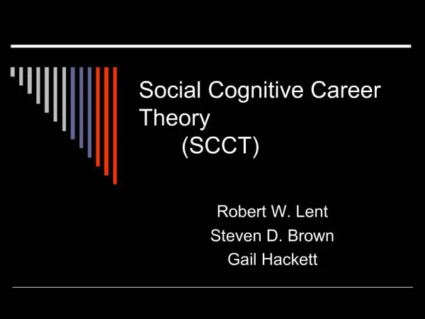 Social Cognitive Career Theory SCCT