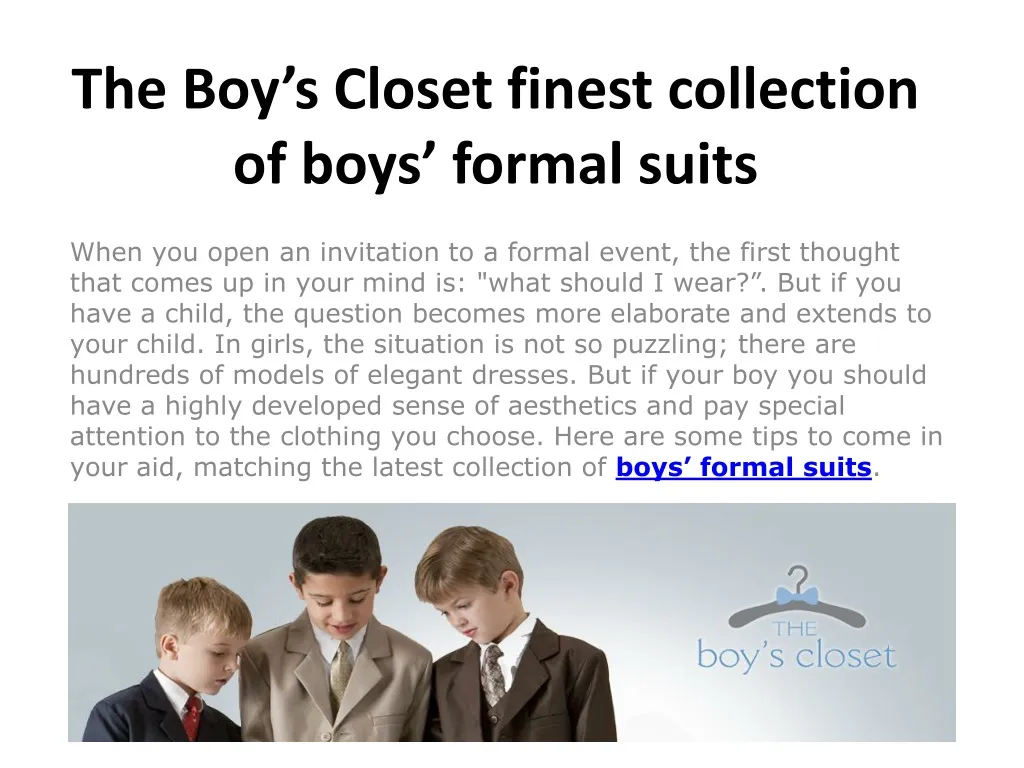 the boy s closet finest collection of boys formal suits