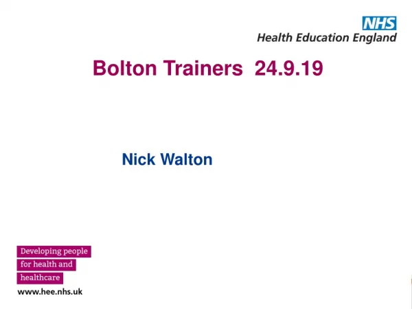 Bolton Trainers 24.9.19