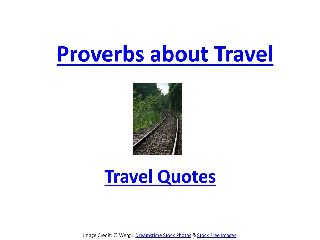 proverbs about travel