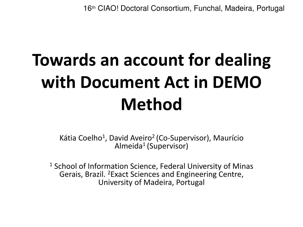 towards an account for dealing with document act in demo method