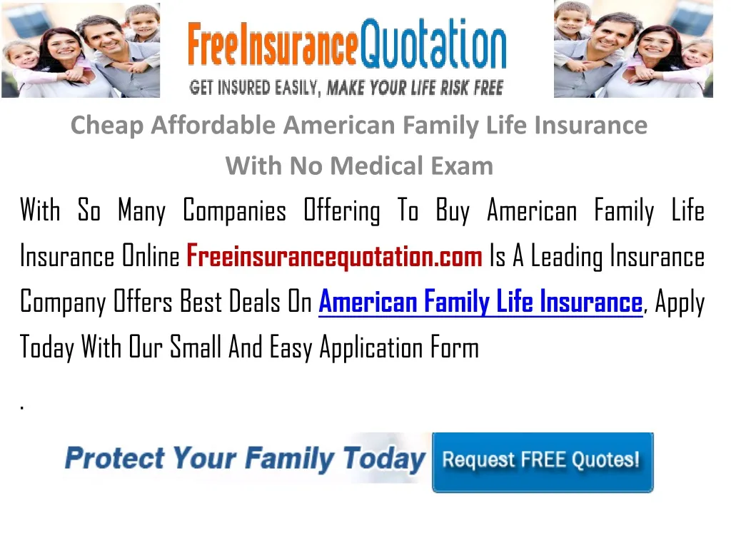 cheap affordable american family life insurance with no medical exam
