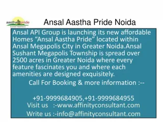 Ansal API Aastha Pride Greater Noida