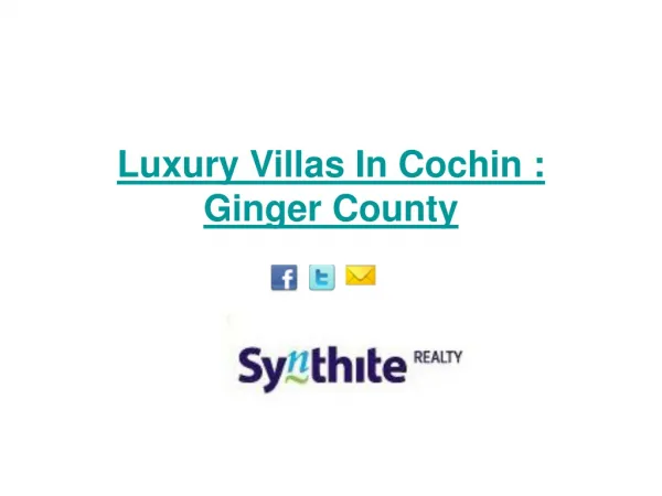 Luxury Villas In Cochin : Ginger County