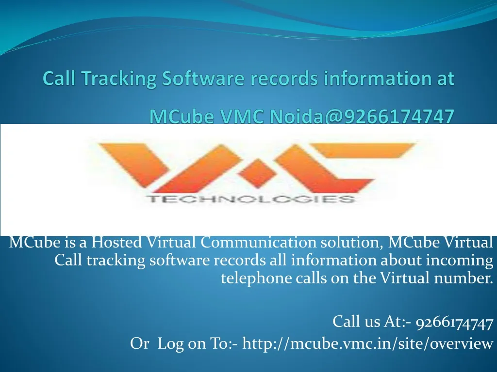 call tracking software records information at mcube vmc noida@9266174747