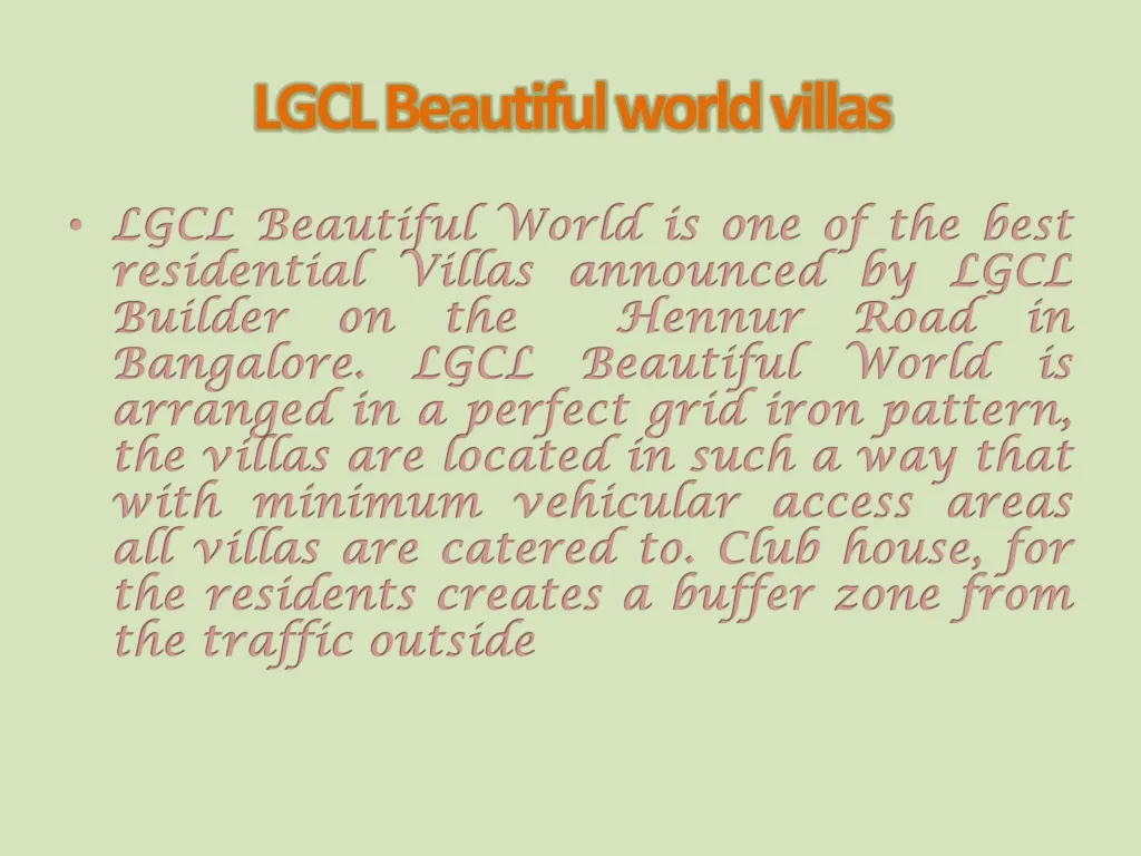 lgcl beautiful world villas